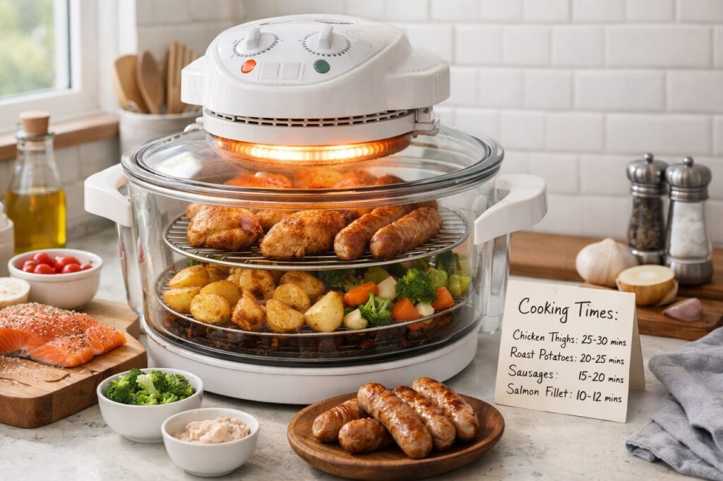 Halogen oven cooking times cheat sheet